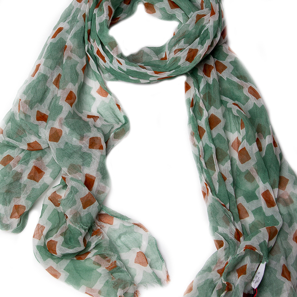 TINO COSMA GREEN & ORANGE SCARFWOMENS